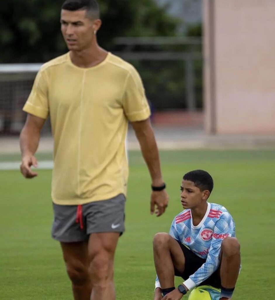 Cristiano Ronaldo Jr. with his father