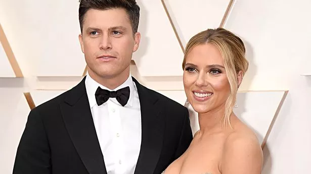 Scarlett Johansson with her husband Colin Jost